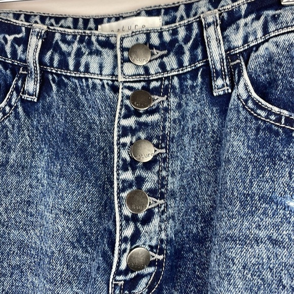 Nature Denim Women's High-Rise Distressed Straight Button Fly Jeans Size 9/28 - Picture 4 of 9